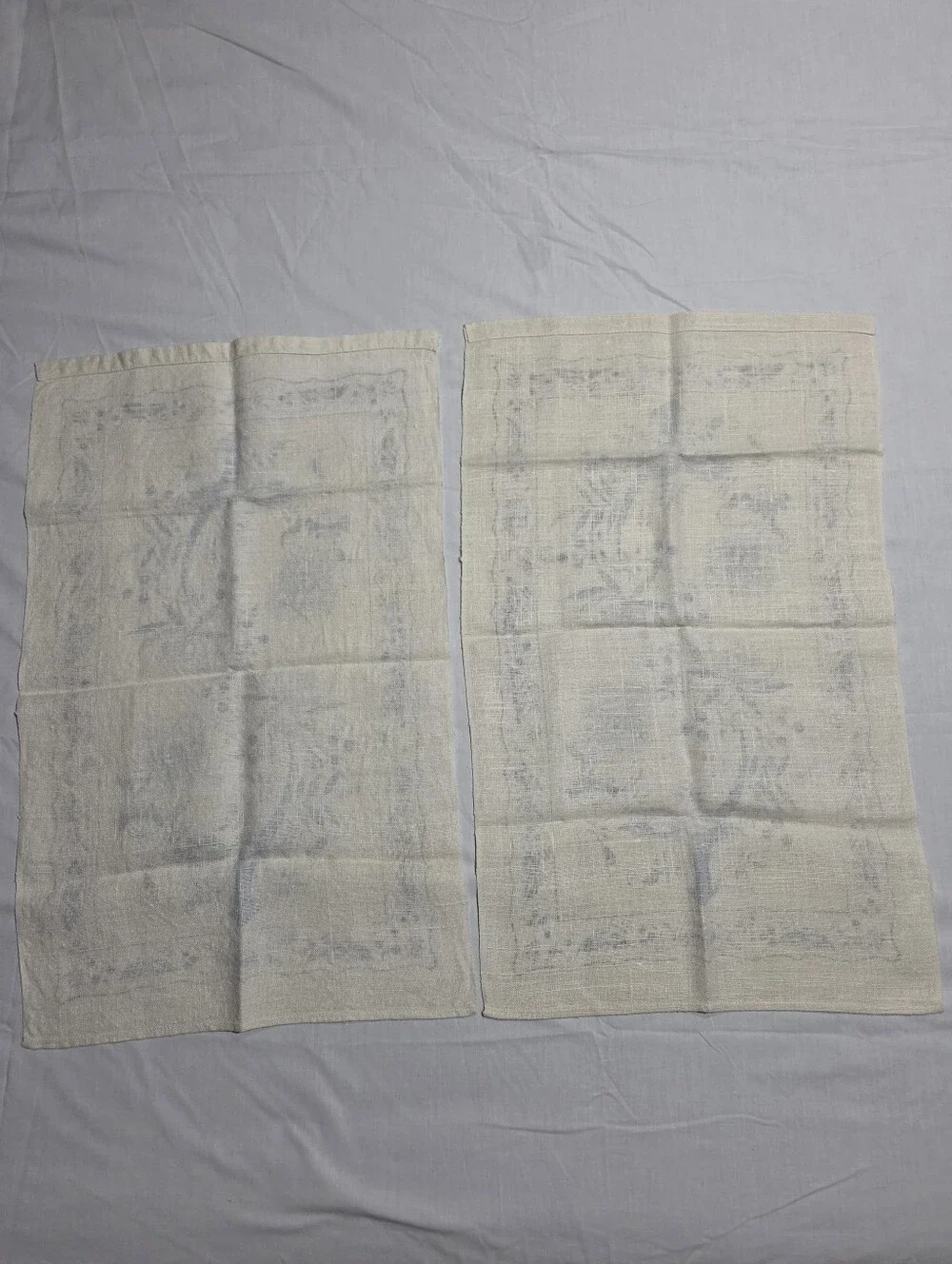 Vintage Kay Dee Delft Blue Onion Linen Tea Towels Set of 2